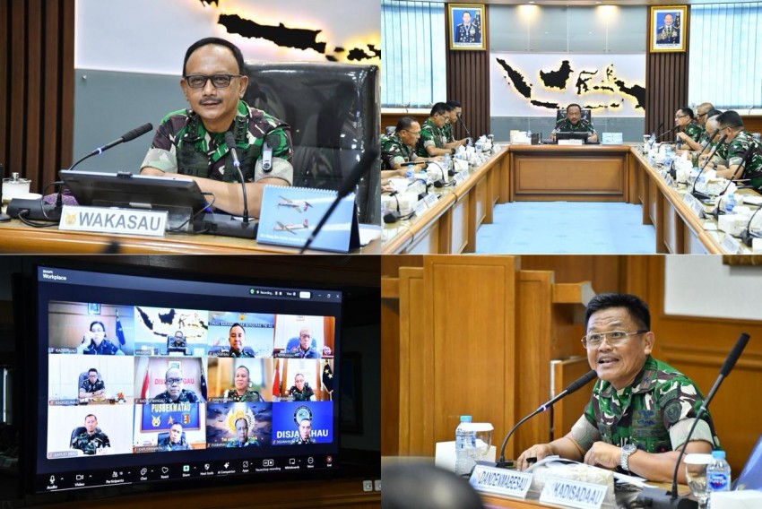 Wakasau Pimpin Rapat Pelaksanaan WFH di Mabesau, Tekankan Efisiensi dan Tetap Menjaga Kesiapsiagaan