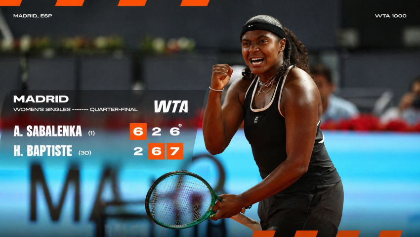 Sabalenka, Petenis No 1 Dunia Yang Perkasa Akhirnya Ditumbangkan Petenis Perkasa Hailey Baptiste di Madrid Open