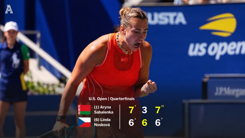 Sabalenka Selamat dari Ketertinggalan di Set Penentuan untuk Lolos Semifinal di US Open