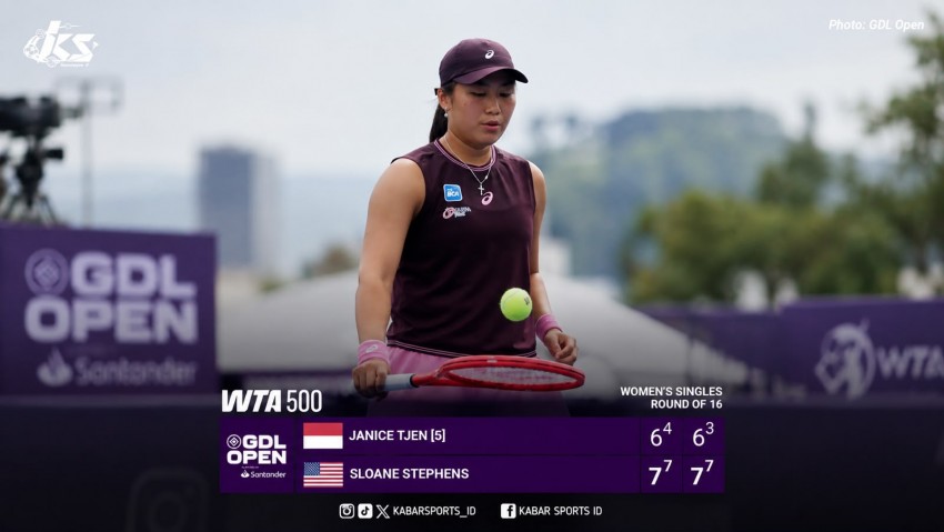 Langkah Janice Tjen Dihentikan Sloane Stephens di Babak 16 Besar Guadalajara Open 2026