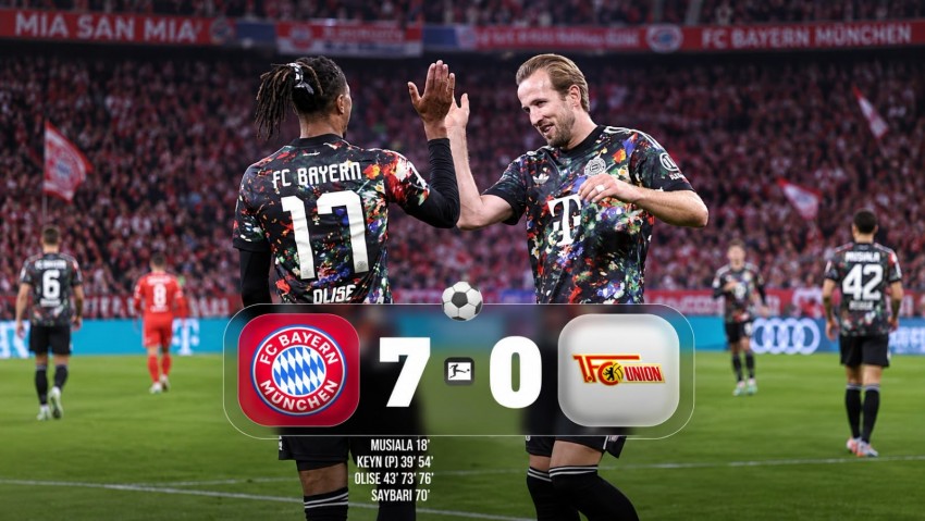 Bayern Munich 7-0 Union Berlin: Kane Mencatat Sejarah Bundesliga, Olise Cetak Hat-trick Dalam Pesta Gol