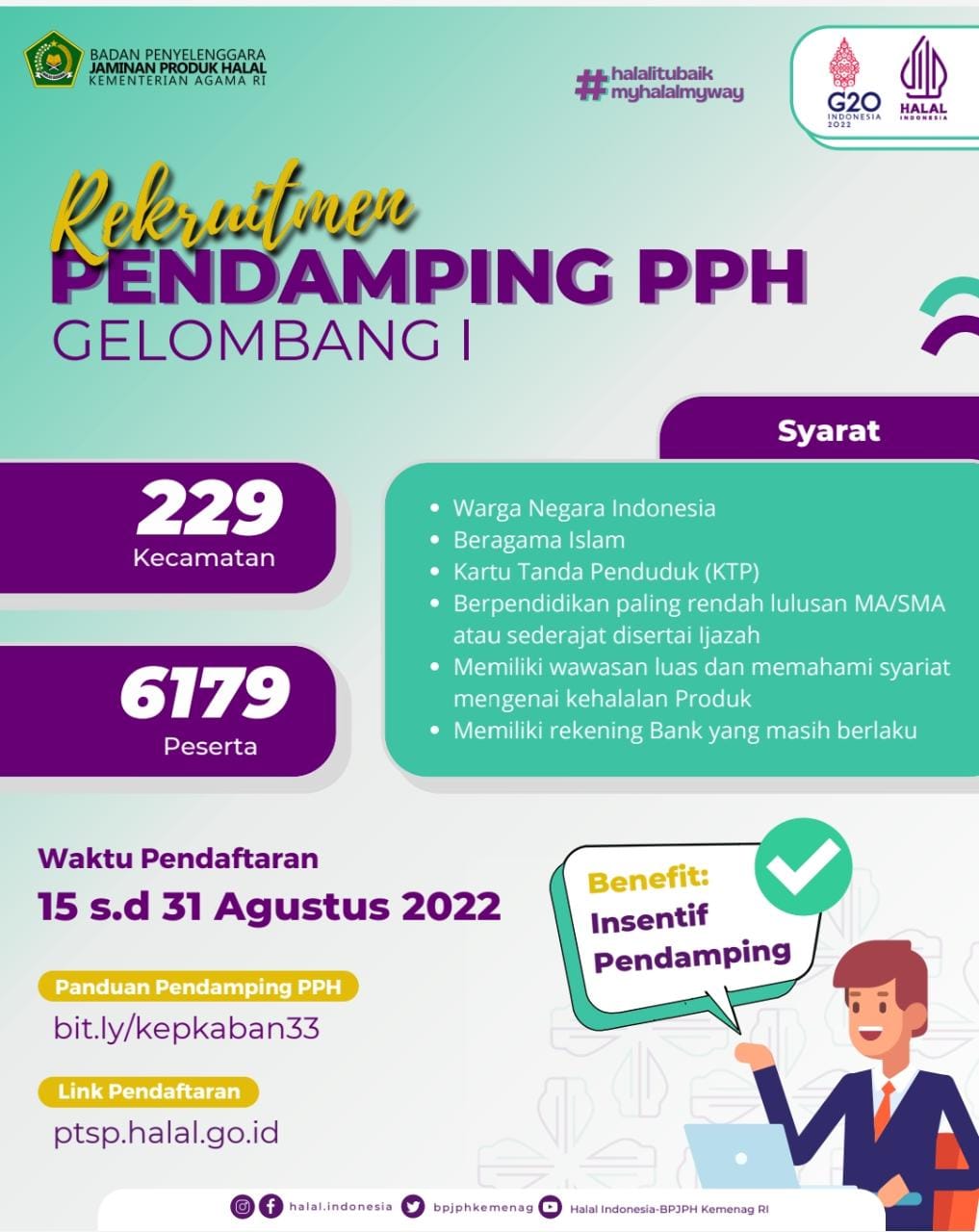 BPJPH Buka Rekrutmen 6.000 Pendamping Proses Produk Halal
