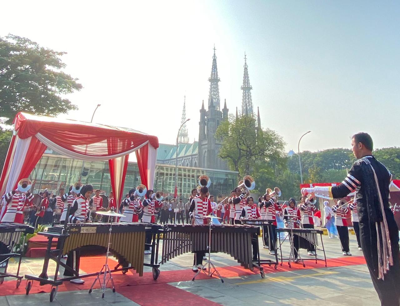 Suasana Upacara Kemerdekaan Lintas Agama di Masjid Istiqlal