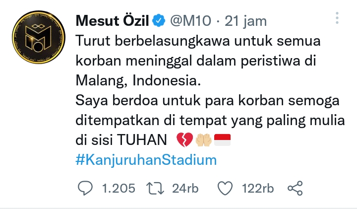 Ungkapan Duka Cita dari Klub dan Pesepak Bola Dunia atas Tragedi Kanjuruhan