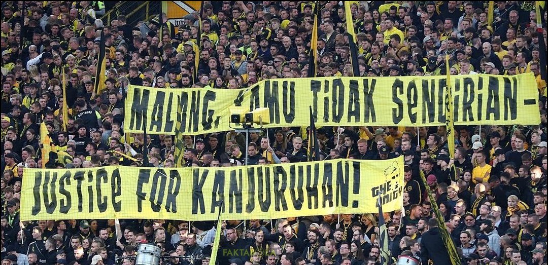 Setelah Fans Munchen, Giliran Dortmund Tuntut Keadilan Korban Tragedi Kanjuruhan