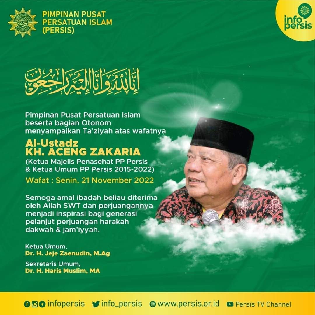 Innalillahi, Ulama Persis KH Aceng Zakaria Wafat