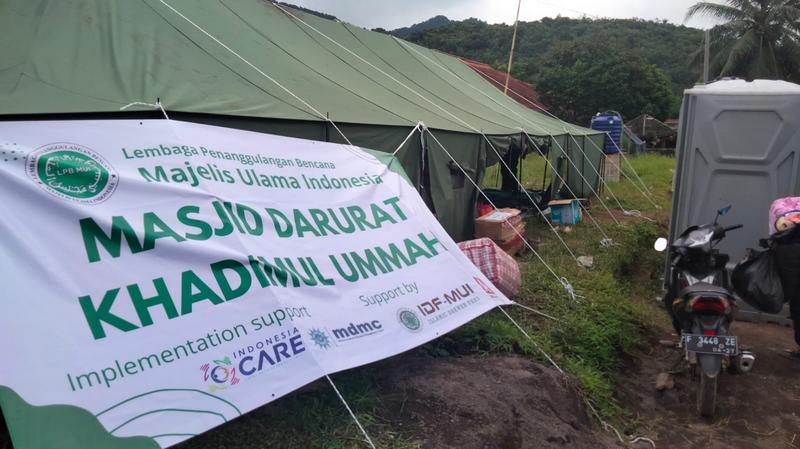 LPB MUI Gandeng Indonesia Care dan MDMC Dirikan Masjid Darurat di Cianjur