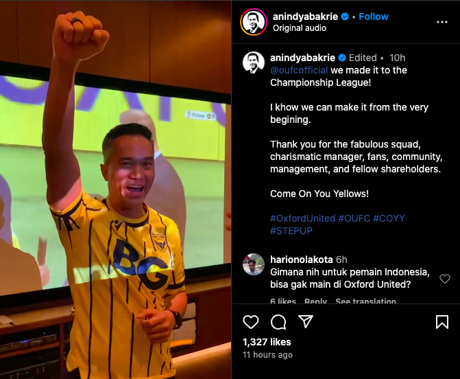 Oxford United, Klub Milik Erick Thohir dan Anindya Bakrie Promosi ke Divisi Championship Musim Depan!