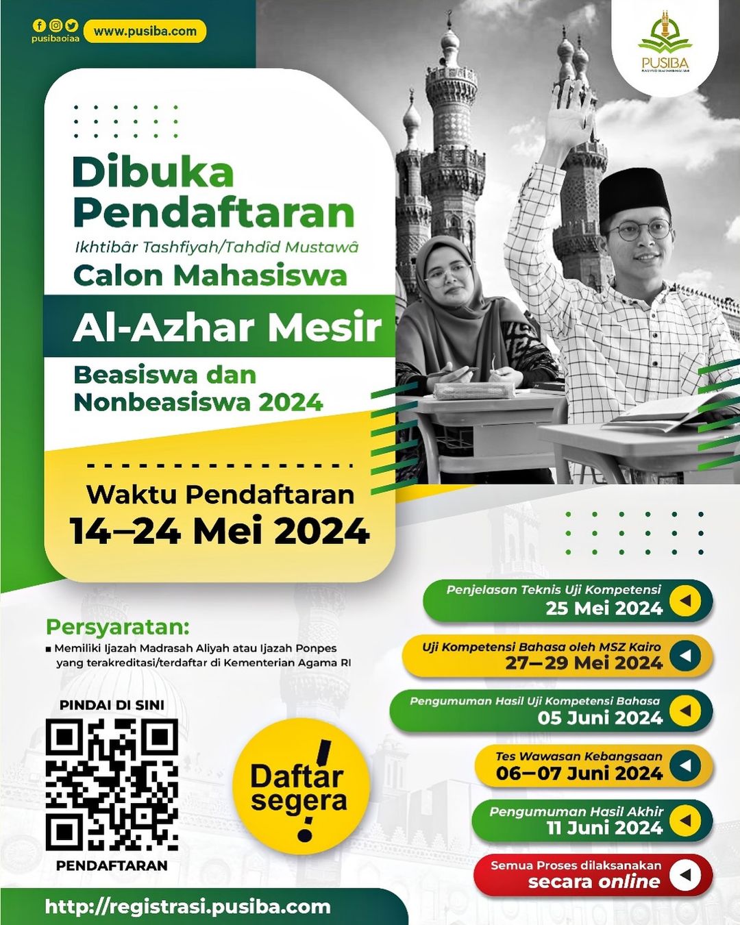 Pendaftar ke Universitas Al-Azhar Mesir Capai Ribuan Peserta, Pendaftaran Masih Dibuka Hingga 24 Mei 2024