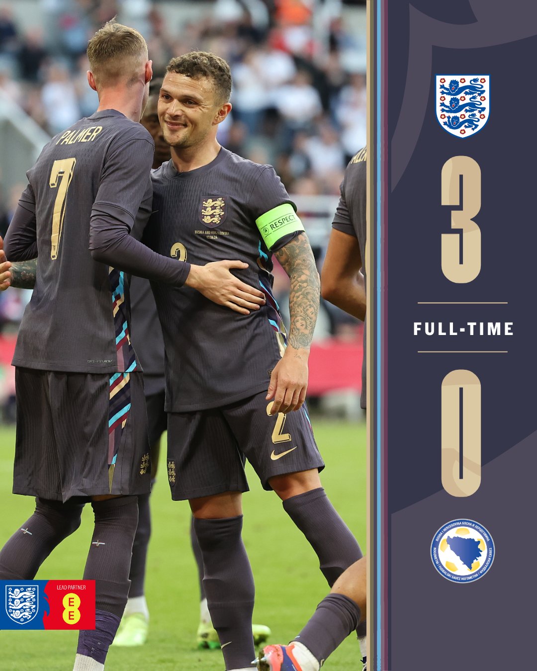 Inggris 3-0 Bosnia-Herzegovina: Palmer Cetak Gol Debut dalam Kemenangan Three Lions