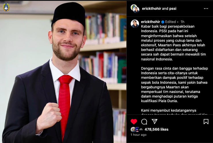 Erick Thohir Umumkan Maarten Paes Resmi Perkuat Timnas Indonesia: Langkah Besar Menuju Piala Dunia