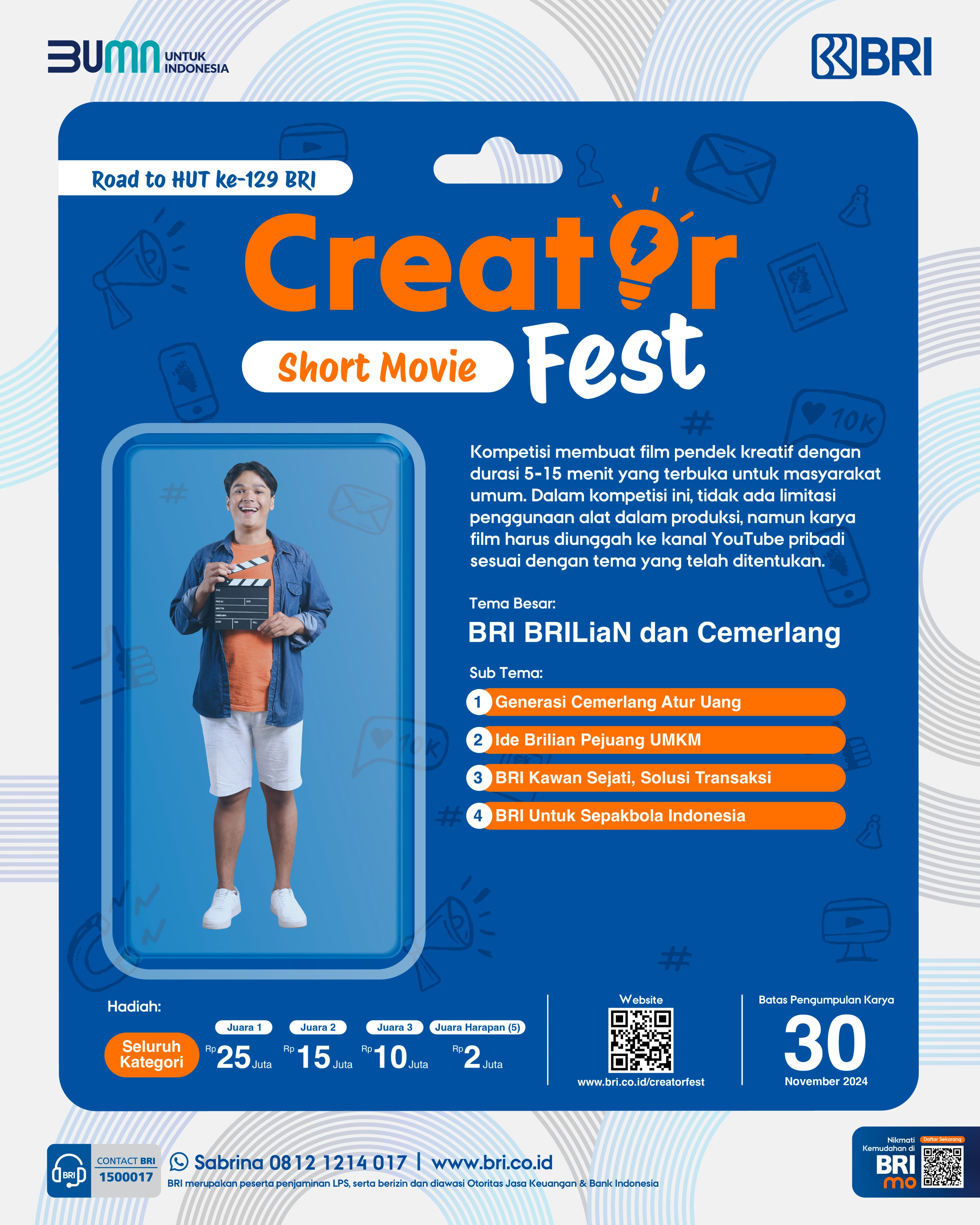 Dukung Perkembangan Industri Kreatif, BRI Gelar Kompetisi “Creator Fest 2024”