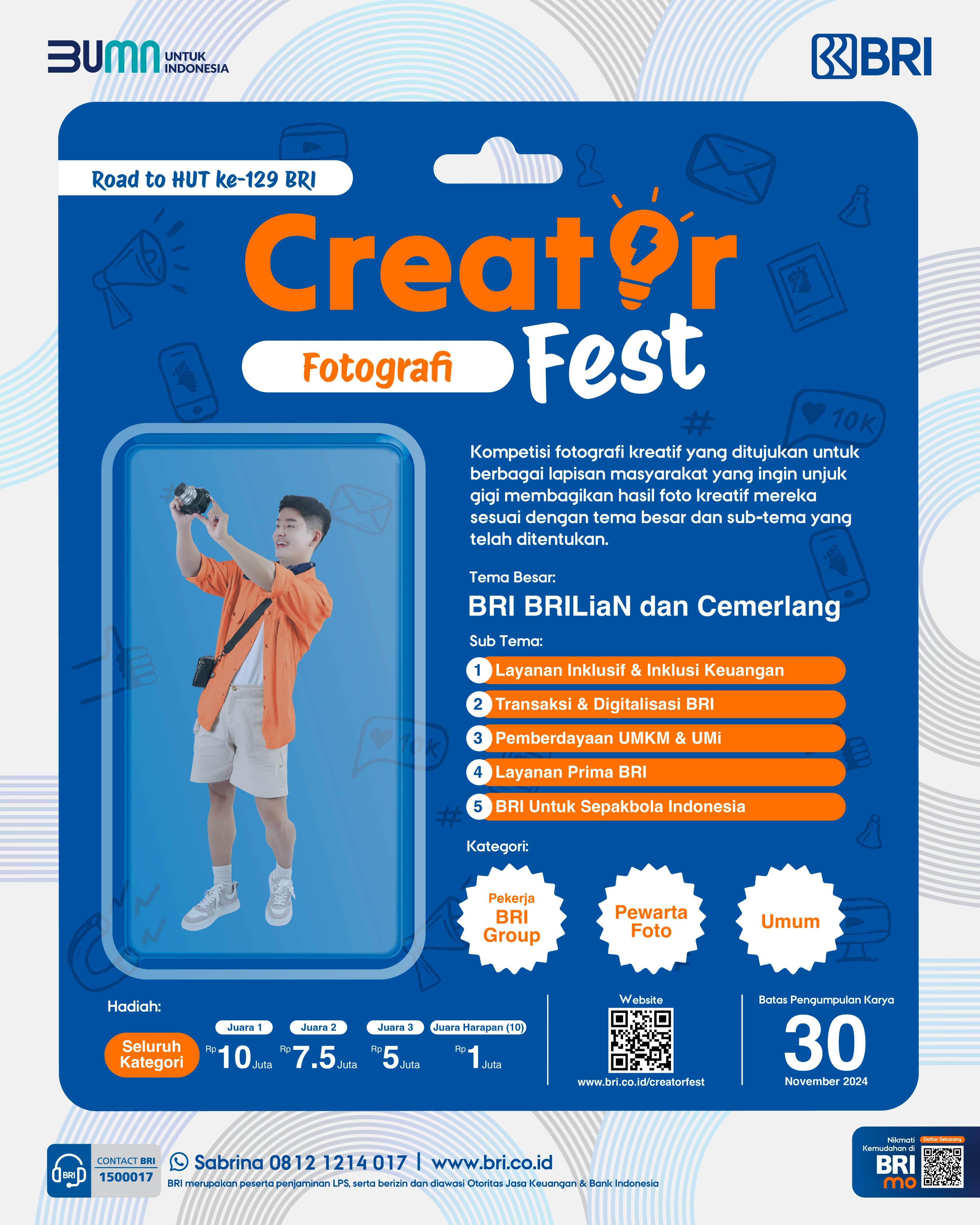 Dukung Perkembangan Industri Kreatif, BRI Gelar Kompetisi “Creator Fest 2024”