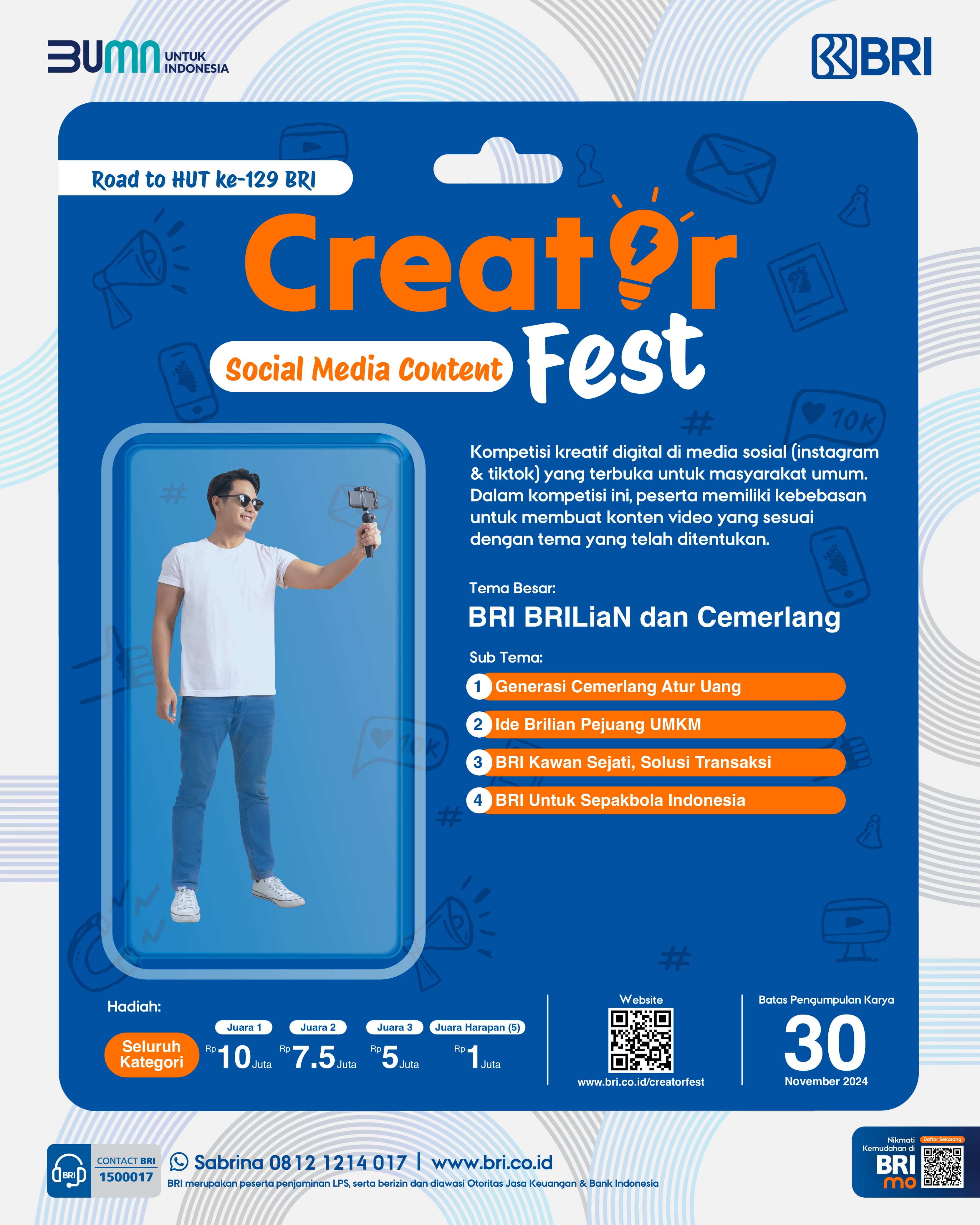 Dukung Perkembangan Industri Kreatif, BRI Gelar Kompetisi “Creator Fest 2024”