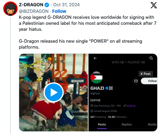 VIRAL! G-Dragon Tuai Pujian Setelah Gandeng Label Rekaman Milik Pengusaha Palestina