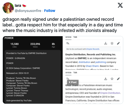 VIRAL! G-Dragon Tuai Pujian Setelah Gandeng Label Rekaman Milik Pengusaha Palestina