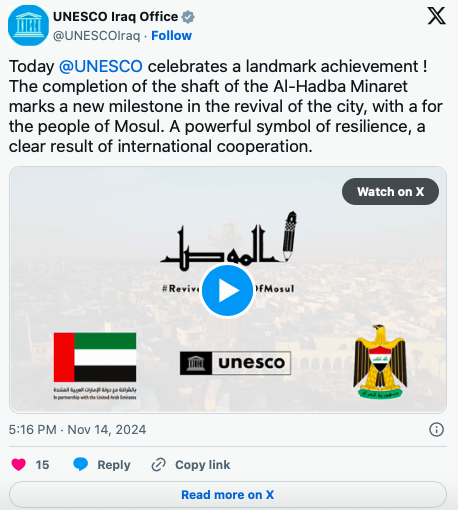 Bangkit dari Kehancuran, Masjid Bersejarah di Irak Ini Kembali Megah