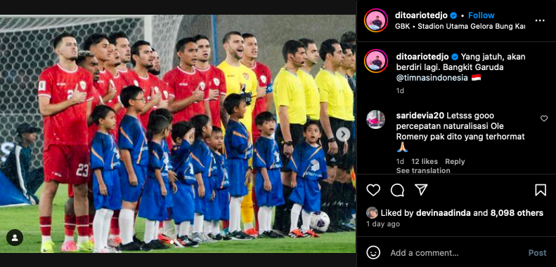 Timnas Indonesia Dapat Dukungan Spesial dari Menpora Sebelum Hadapi Arab Saudi