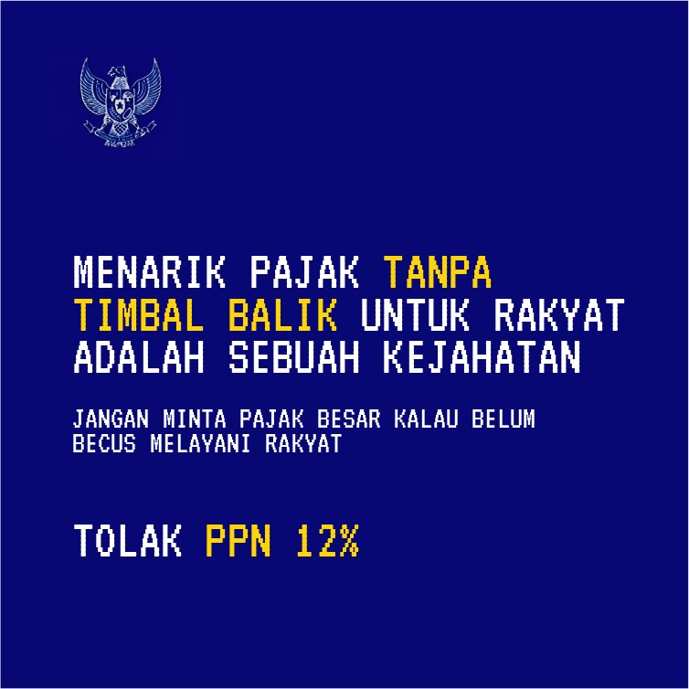 Rakyat Kibarkan Garuda Biru, Tolak Keras PPN 12 Persen