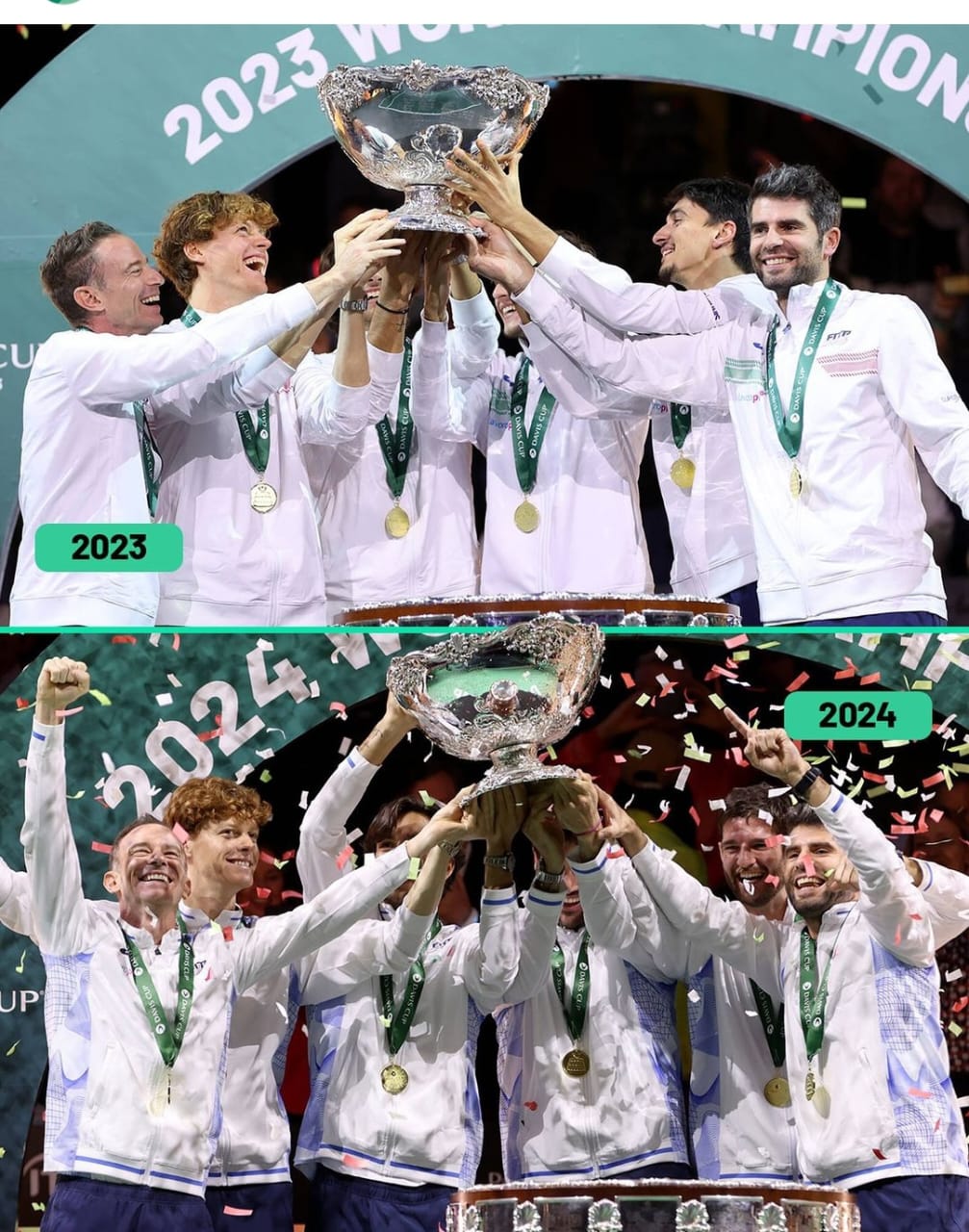 Italia Kembali Rebut Piala Davis, di Final Jannik Sinner dan Matteo Barretteni Bermain Gas Poool