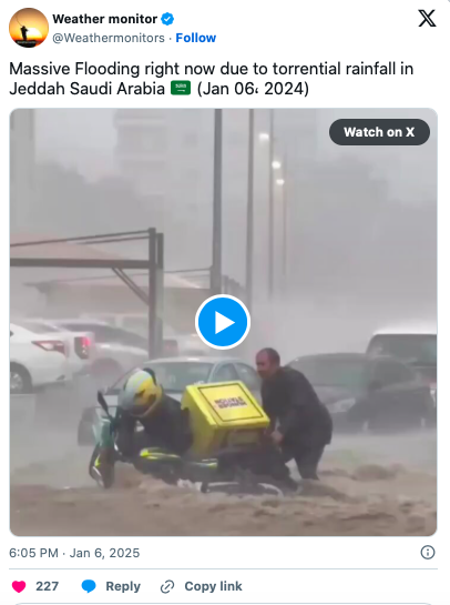 Hujan Lebat Landa Arab Saudi, Pusat Meteorologi Keluarkan Peringatan Cuaca Ekstrem