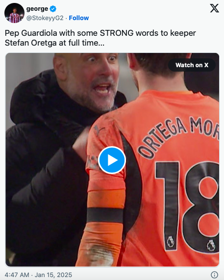 Hasil Liga Inggris: Guardiola Murka Usai Man City Diimbangi Brentford 2-2, Konfrontasi Langsung dengan Ortega