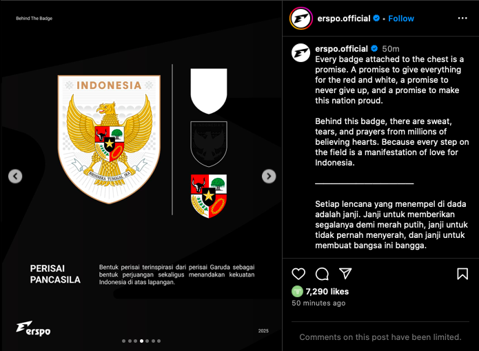 Logo Baru Jersey Timnas Indonesia, Makna di Balik Desain Garuda Erspo