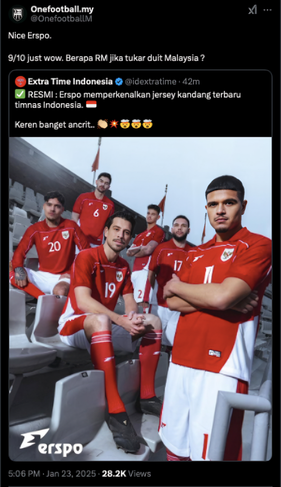 Wah! Jersey Timnas Indonesia 2025 Bikin Netizen Malaysia Melongo, Ini Penampakannya!