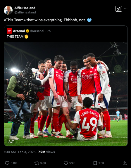 Drama Seru Liga Inggris: Arsenal Hajar Manchester City 5-1, Ayah Haaland Balas dengan Sindiran