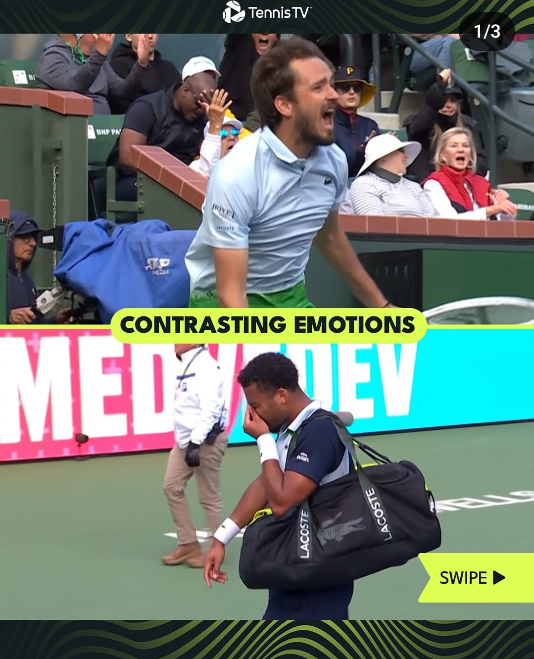 Medvedev Susah Payah Kalahkan Arthur Fils di Perempat Final BNP Paribas, Setelah Menang Teriak Sepuas Puasnya