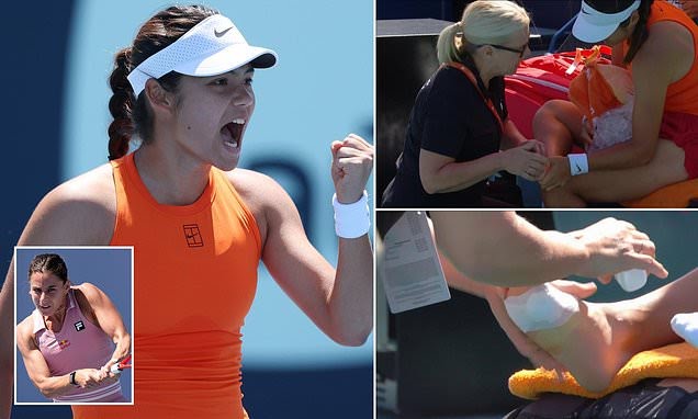 Dengan Kaki Lecet, Emma Raducanu Bisa Kalahkan Emma Navarro dalam Pertarungan Sengit di Miami Open