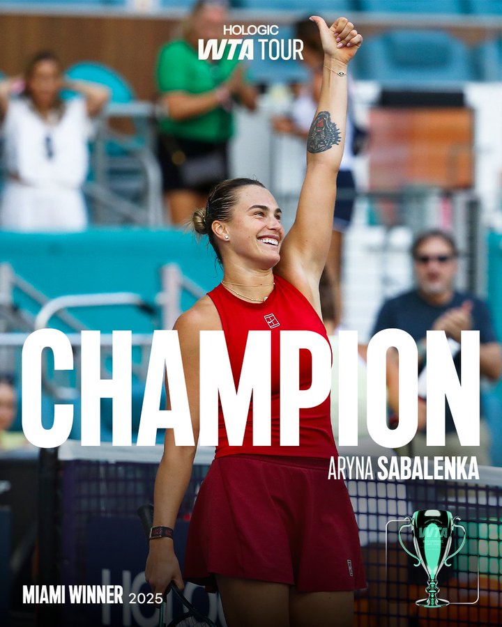 Aryna Sabalenka Akhirnya Raih Gelar Miami Open dan Bawa Pulang Uang 18,1 Miliar