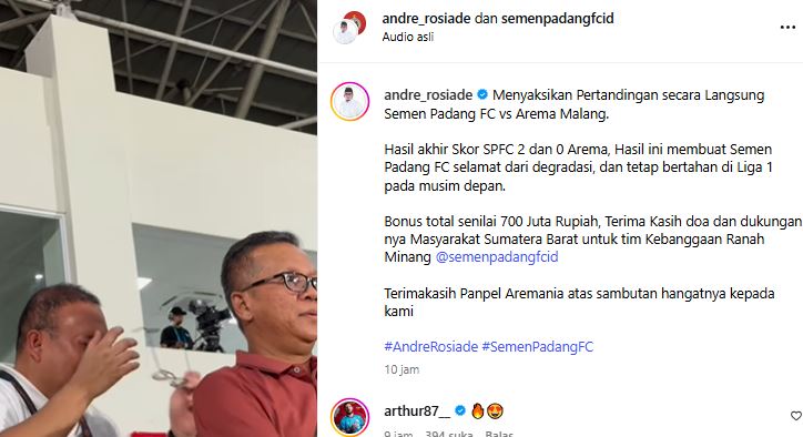 Bertahan di Liga 1, Semen Padang Diguyur Bonus Rp700 Juta!