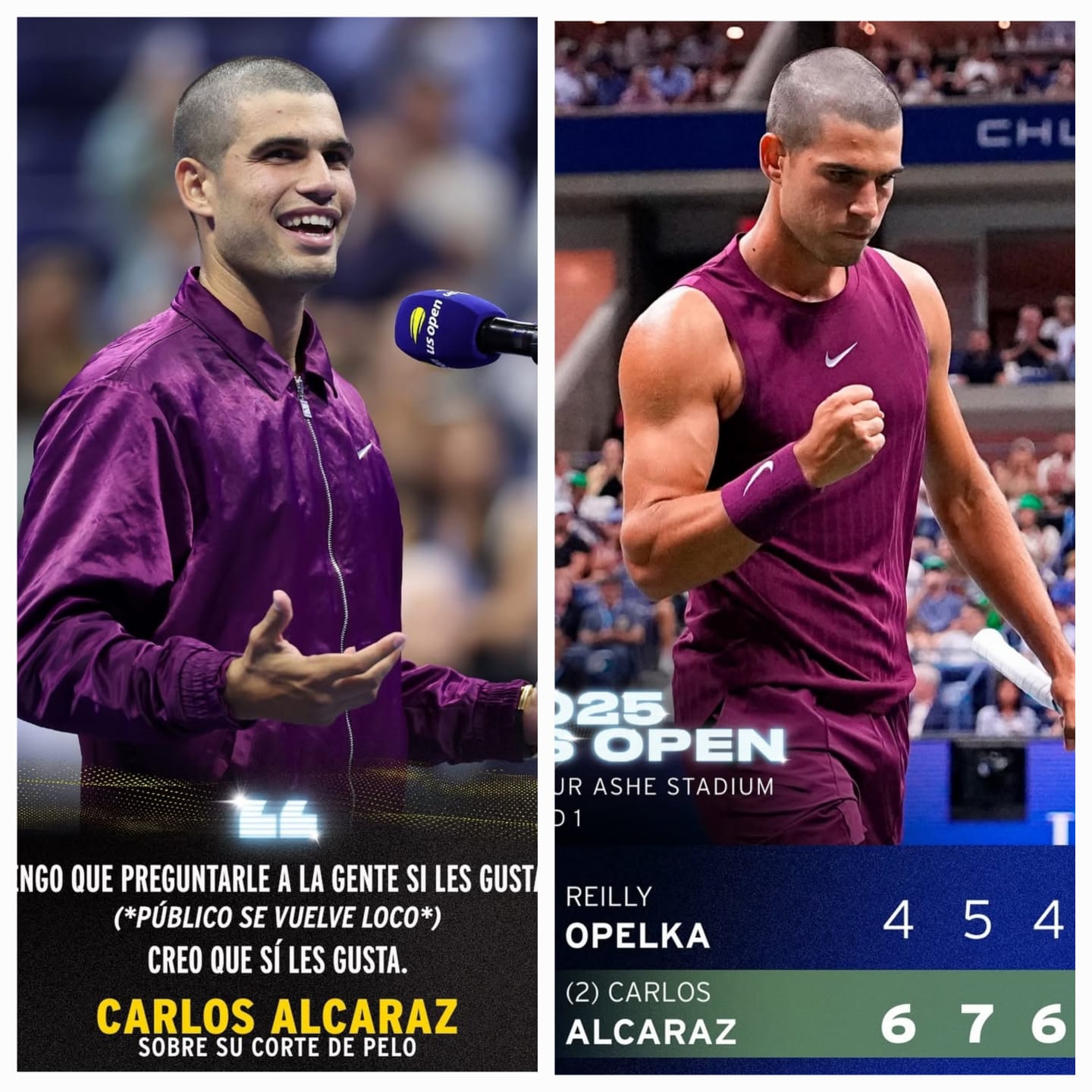Tampil Plontos, Carlos Alcaraz Tumbangkan Opelka Yang Punya Service Gledek di Babak Pertama US Open