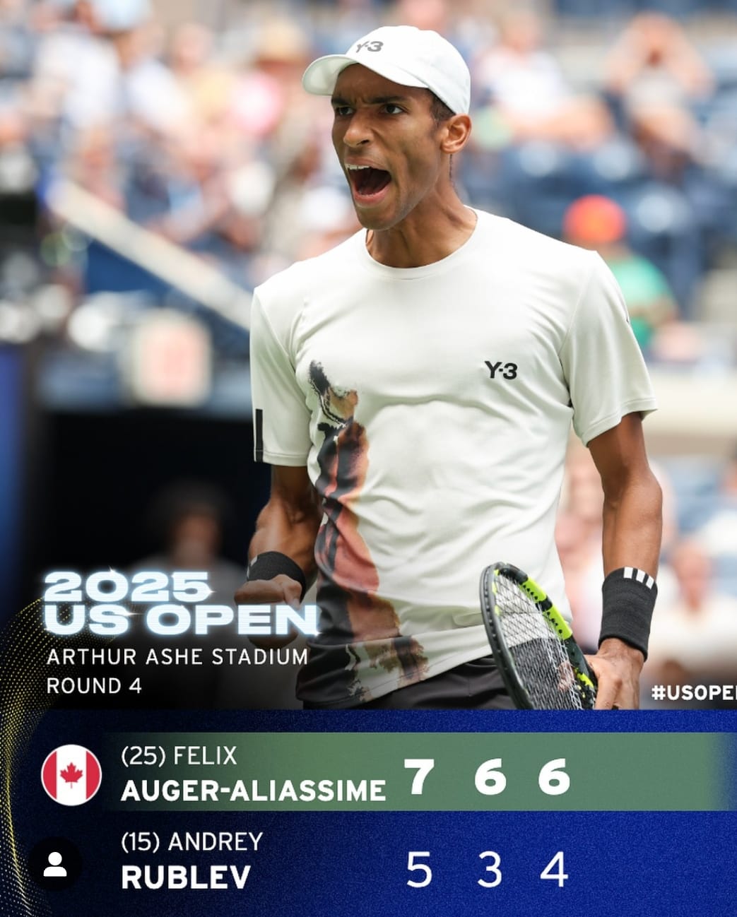 Felix Auger Aliassisme Tumbangkan Andree Rublev dan Lolos Keperempat Final US Open Bertemu De Minaur