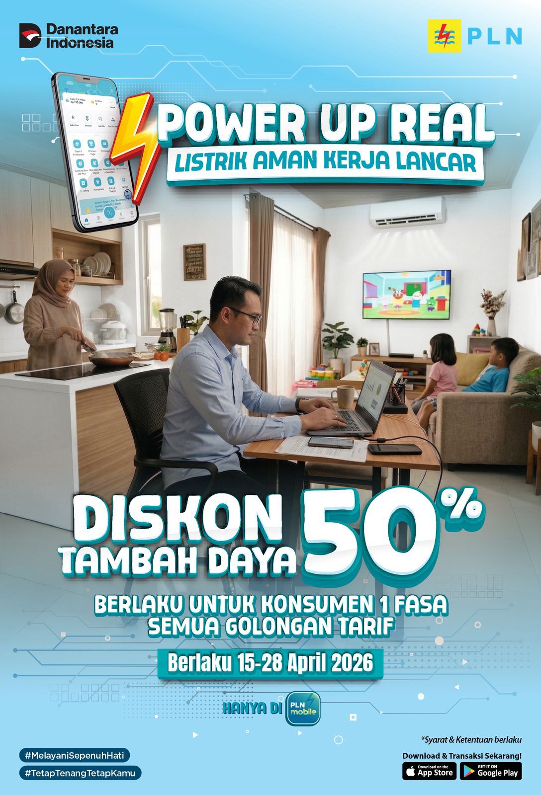 Dukung Kebijakan WFH, PLN Beri Diskon Tambah Daya 50%