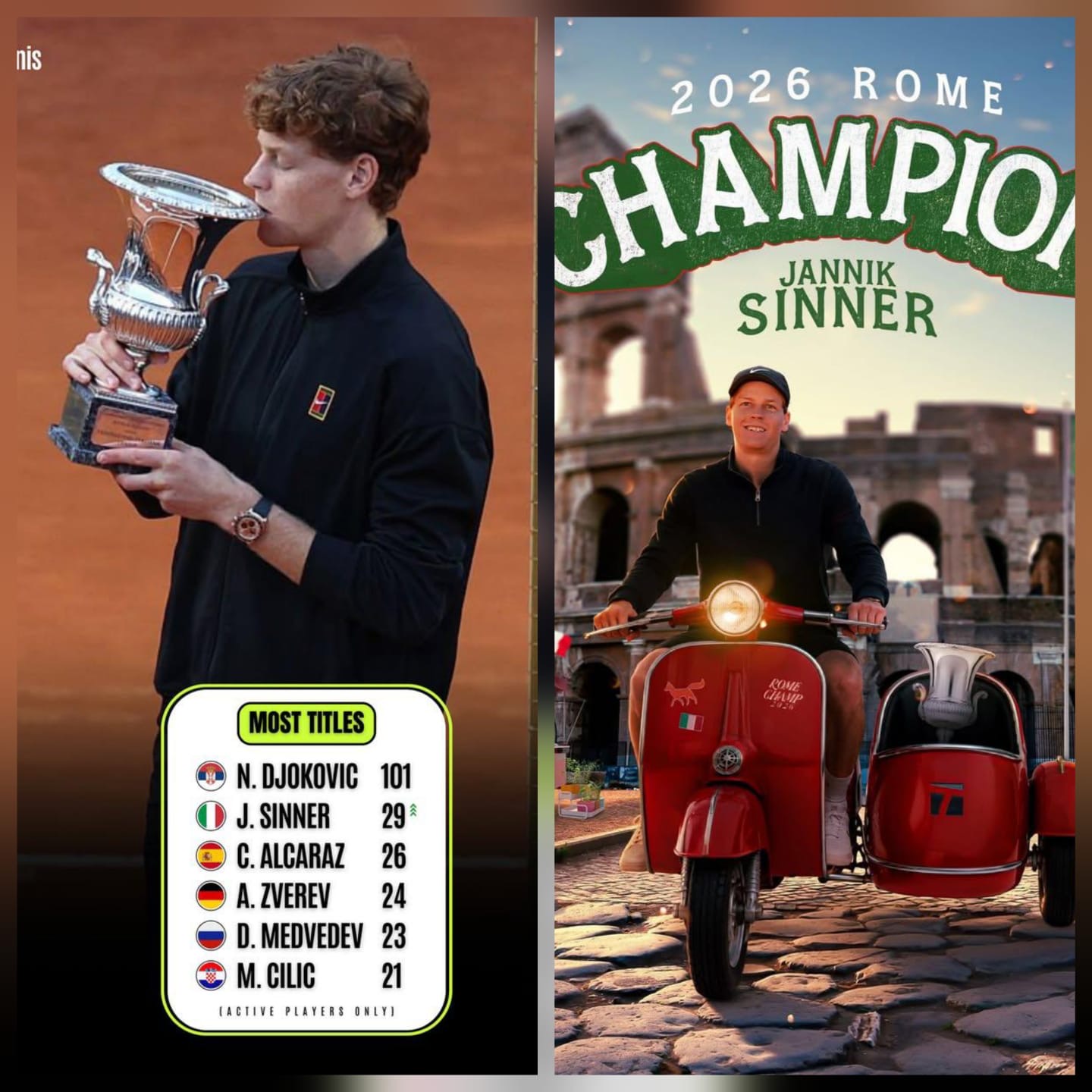 Jannik Sinner Memang Yang Terbaik, Sukses Menjuarai Italia Open dengan Membawa Hadiah Uang 17,6 Miliar